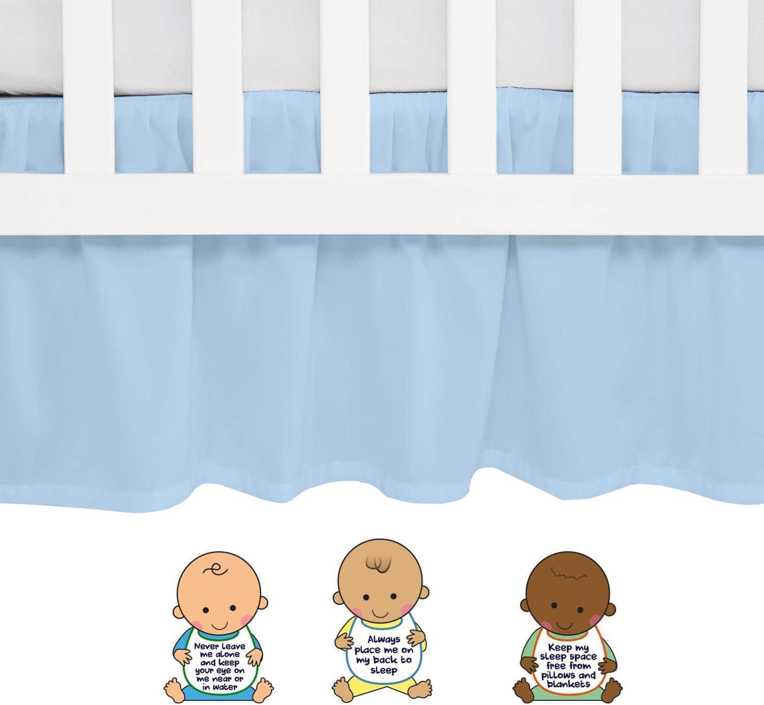 Sky Beddings standard crib compatibility for 28 by 52 inch mattresses.