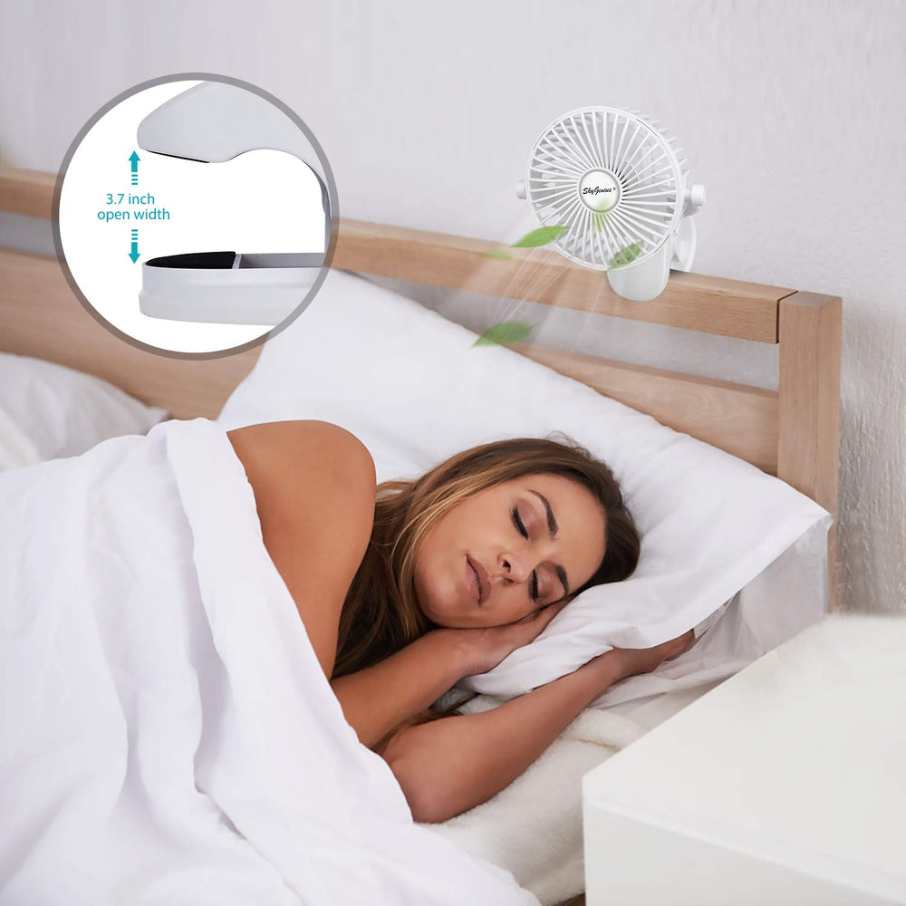 SkyGenius USB-powered fan for easy charging and everyday use.