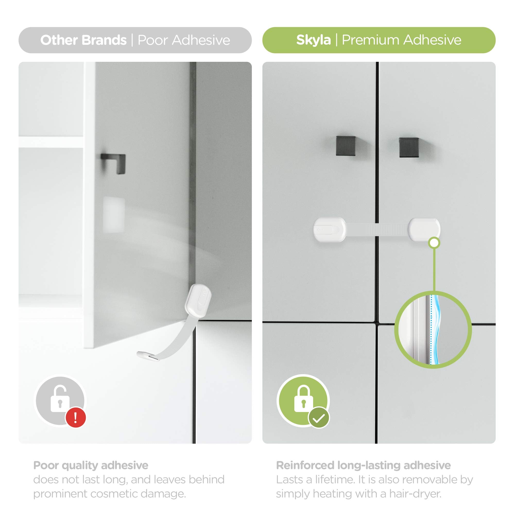 Skyla Homes toilet seat lock in bathroom, added child safety