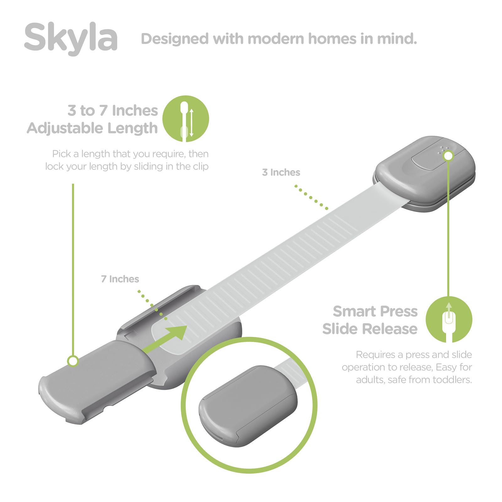 Flexible strap design wraps around edges for versatile multi-use safety.