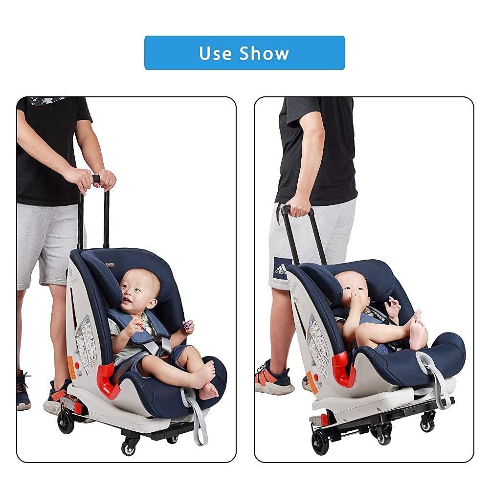 SkylarkJoy car seat trolley at the airport simplifies moving with a child.