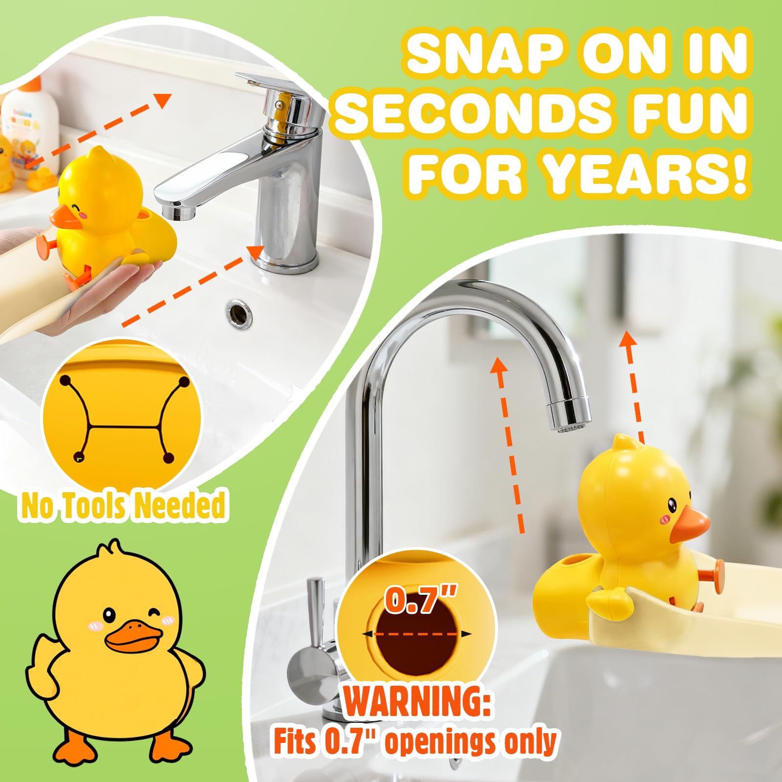  Skyroku Duck-Tastic bathroom installation is quick and tool-free.