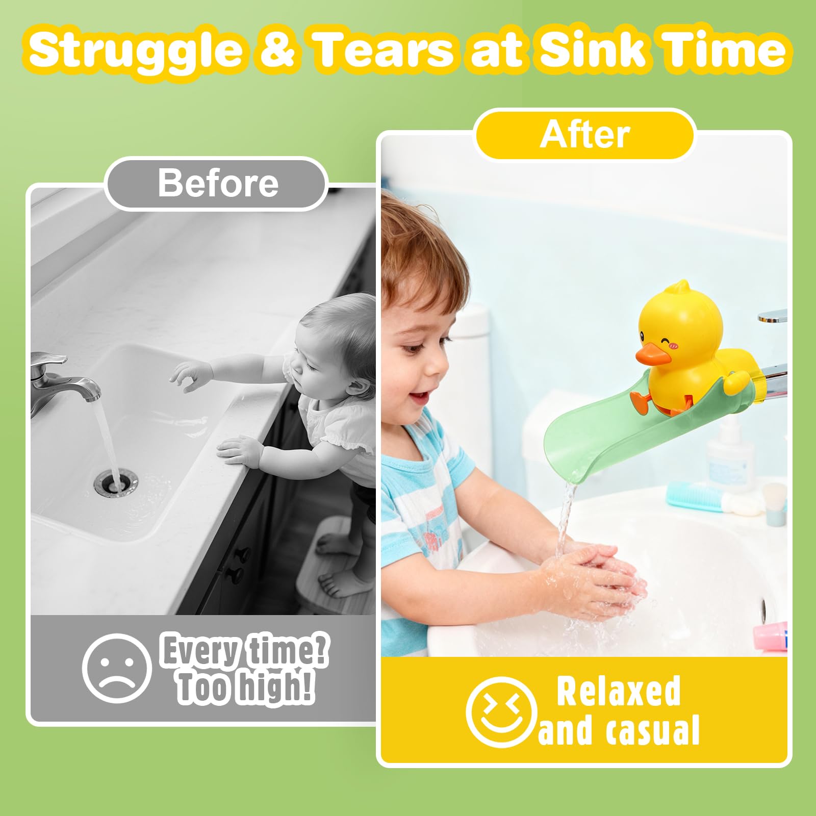 Skyroku Duck-Tastic demonstrates kid-friendly use at the sink.