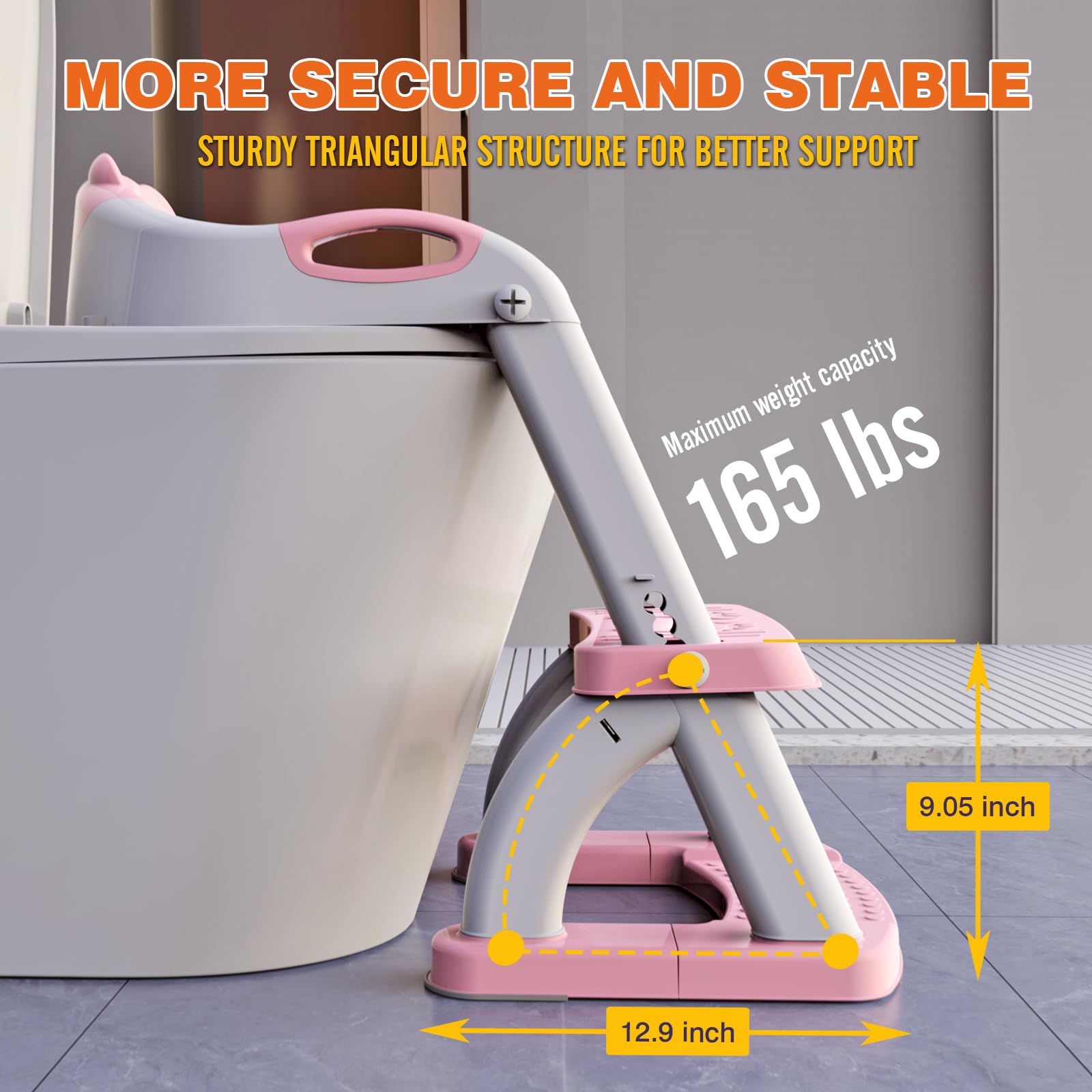 SKYROKU Potty Seat 2-in-1 step stool for reach and train