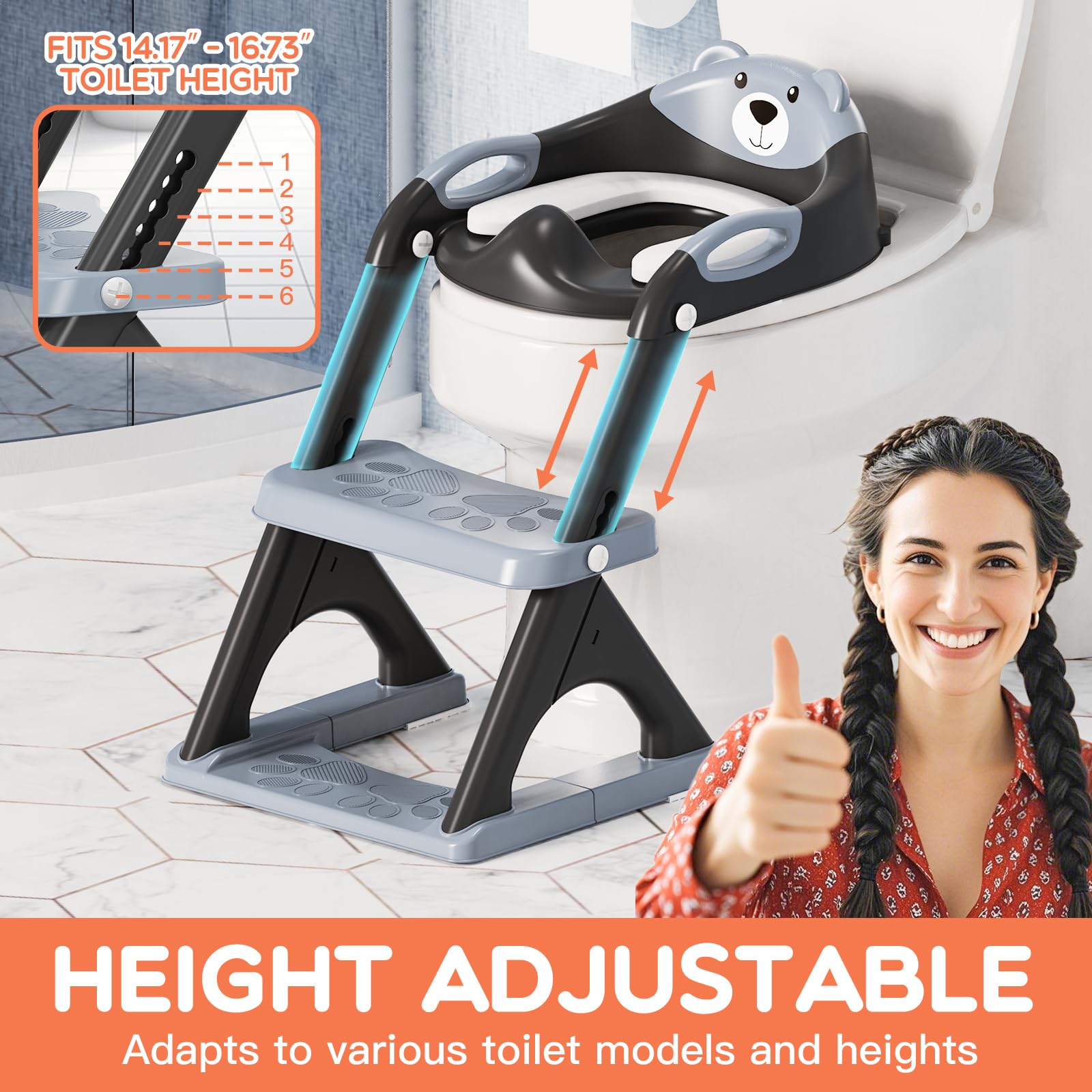 SKYROKU 2-in-1 step stool helps kids reach sinks.
