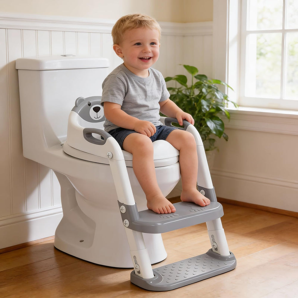 SKYROKU Potty Training Seat folds compactly for space-saving storage.