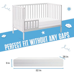 Sleepah 6in crib mattress side profile showing dual-sided support.