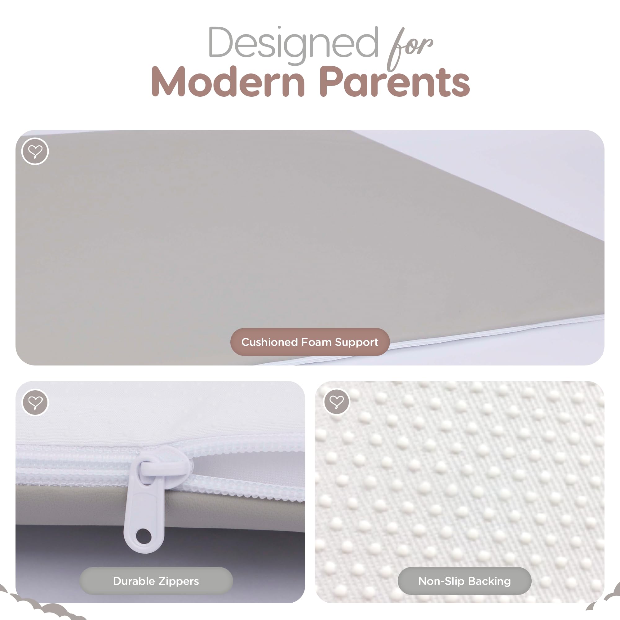 Sleepah grey color blends with nursery decor while staying practical.