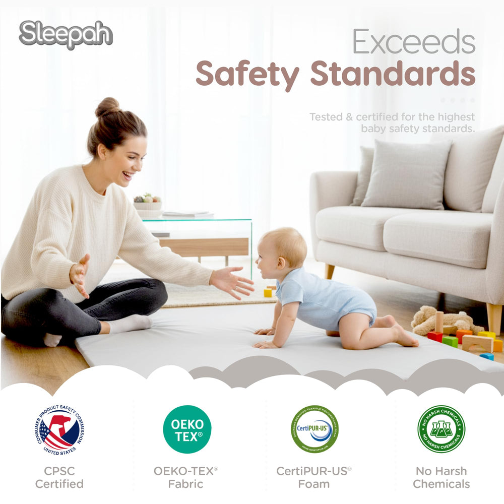 Sleepah non-slip bottom helps mats stay in place during play.