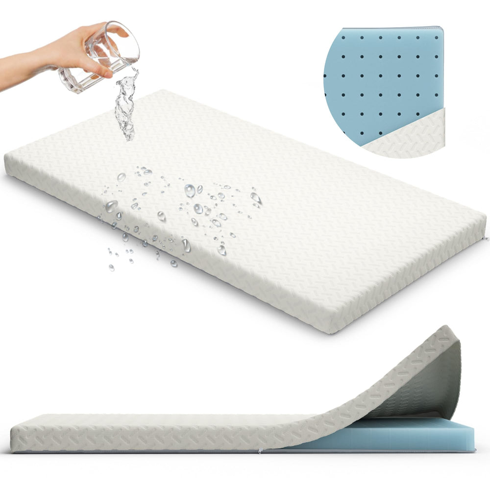 Sleepah crib topper cover close-up highlighting softness and breathability for baby comfort.