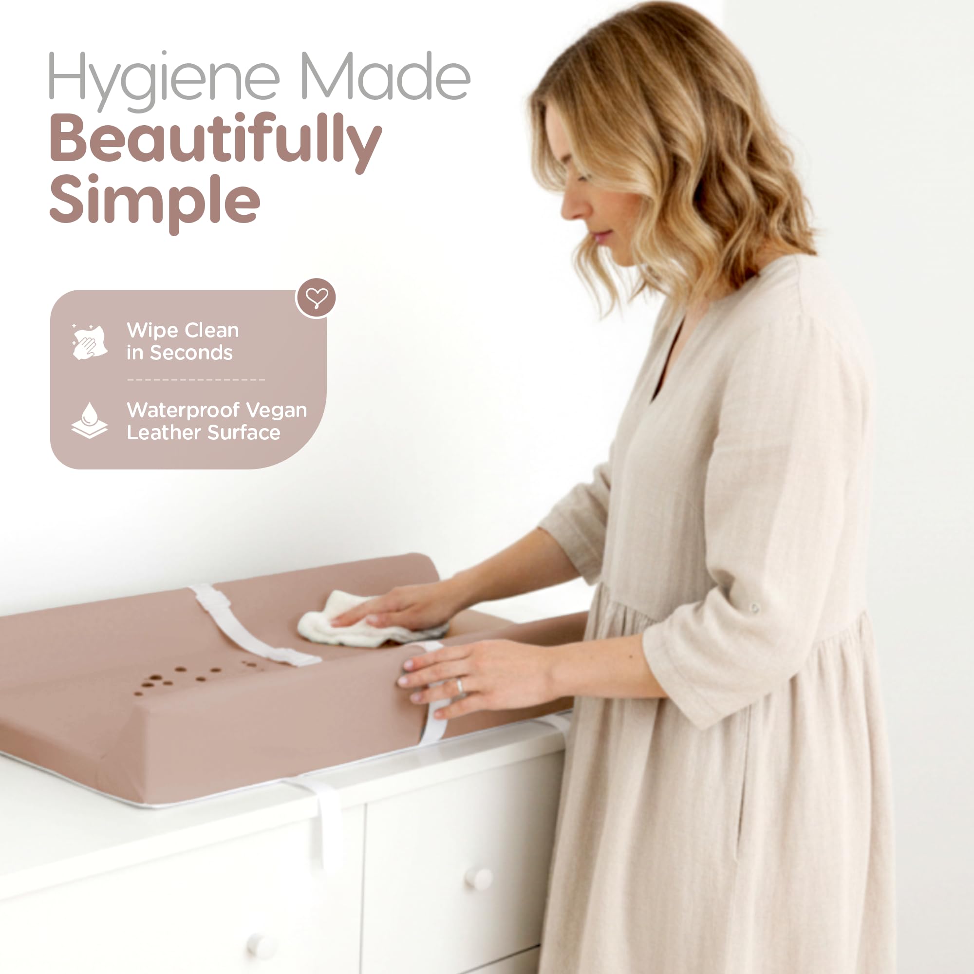 Sleepah OEKO-TEX certified fabrics ensure safe changing surface.
