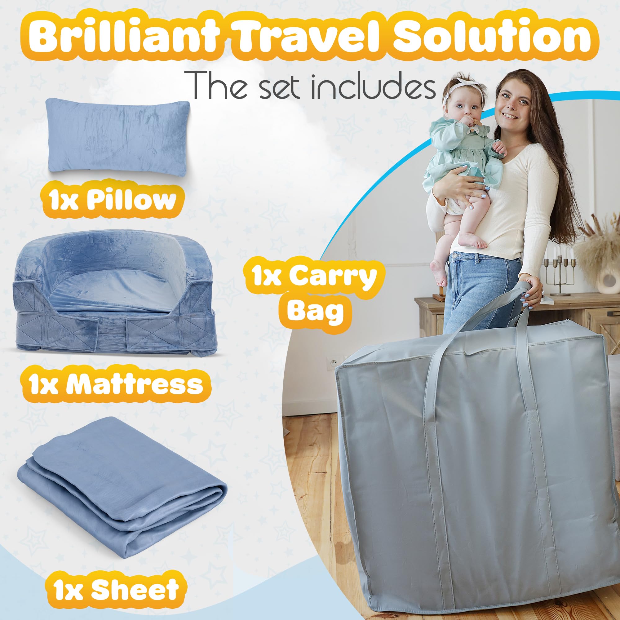 Sleepah fitted sheet provides a snug, comfy sleep surface.