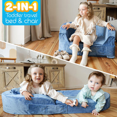 Sleepah toddler travel bed mattress close-up shows soft foam support.
