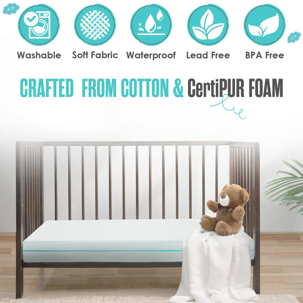 Sleepah waterproof cover close-up, easy to wipe clean.