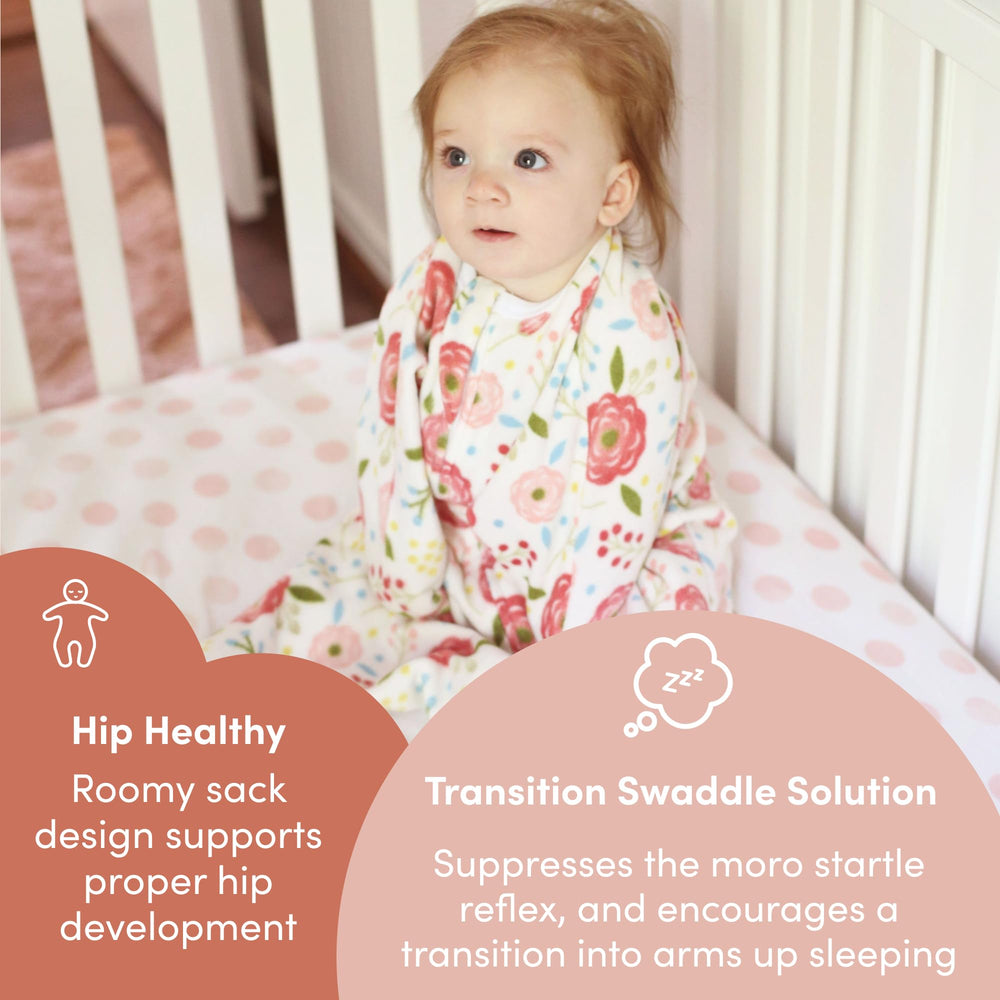 SleepingBaby Zipadee-Zip supports arms-out transition with secure, snug sleep surface.