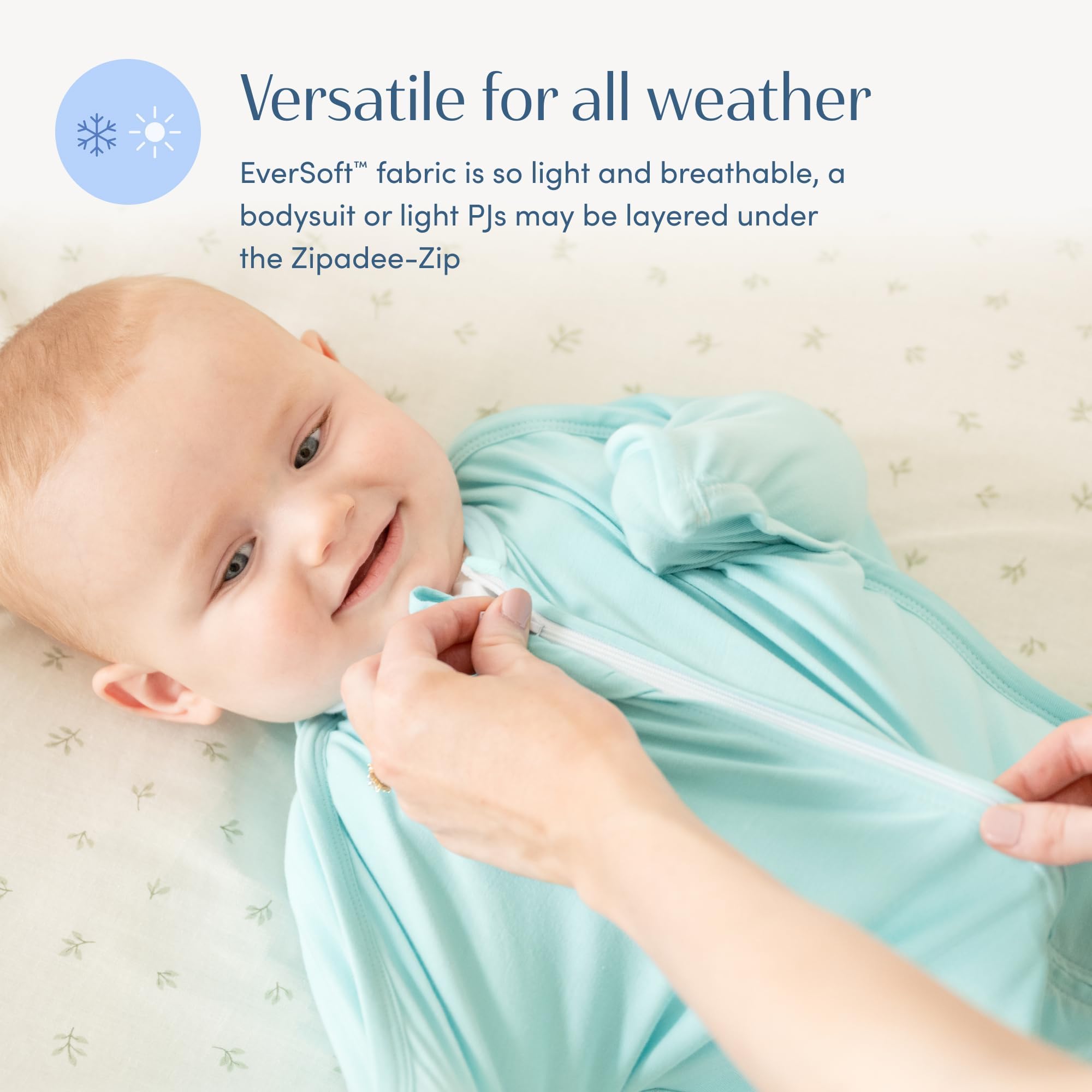 SleepingBaby breathable soft fabric ideal for warmer months.