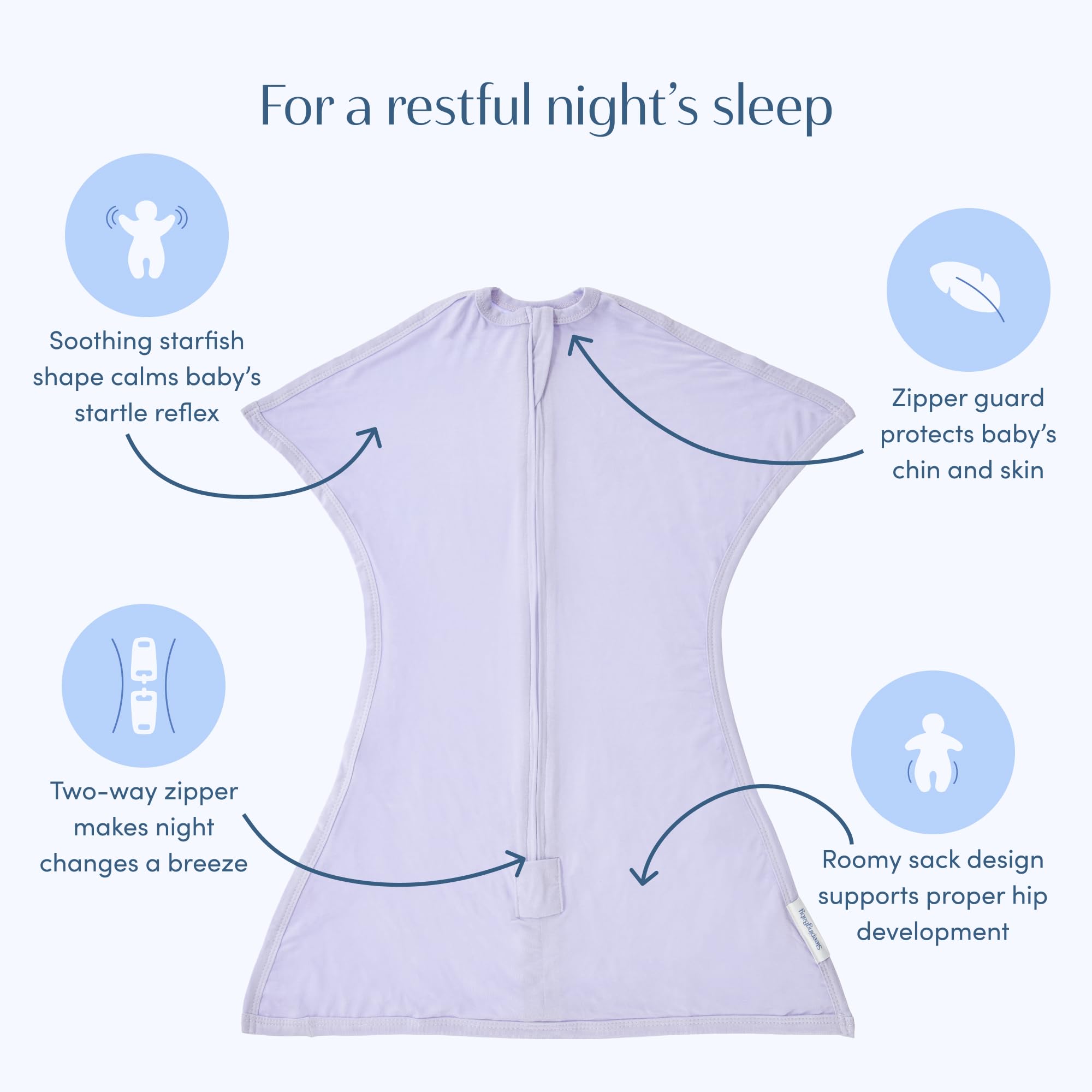 SleepingBaby breathable summer-friendly fabric promotes airflow during warm nights