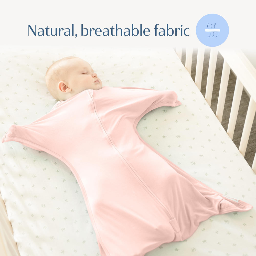 SleepingBaby dusty-rose colorway swaddle adds gentle style to bedtime