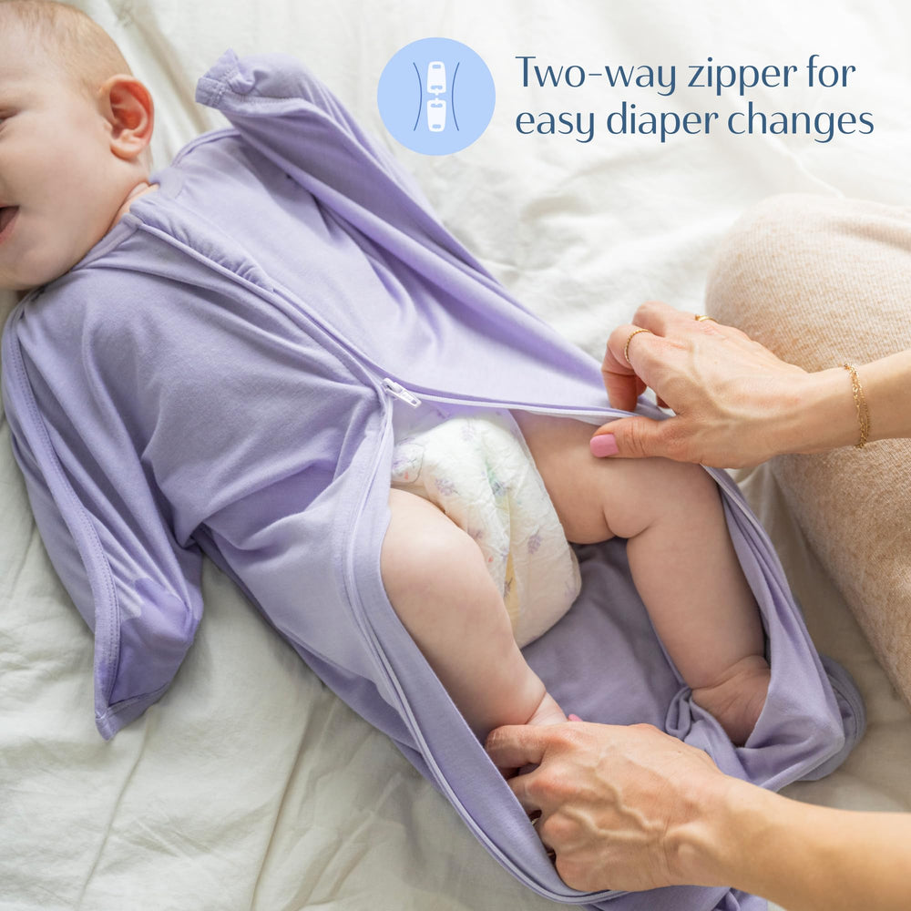 SleepingBaby ergonomic roomy design supports leg movement for comfortable sleep