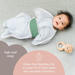 SleepingBaby Snuggle Strap adjustable belt under arms close-up showing snug fit.