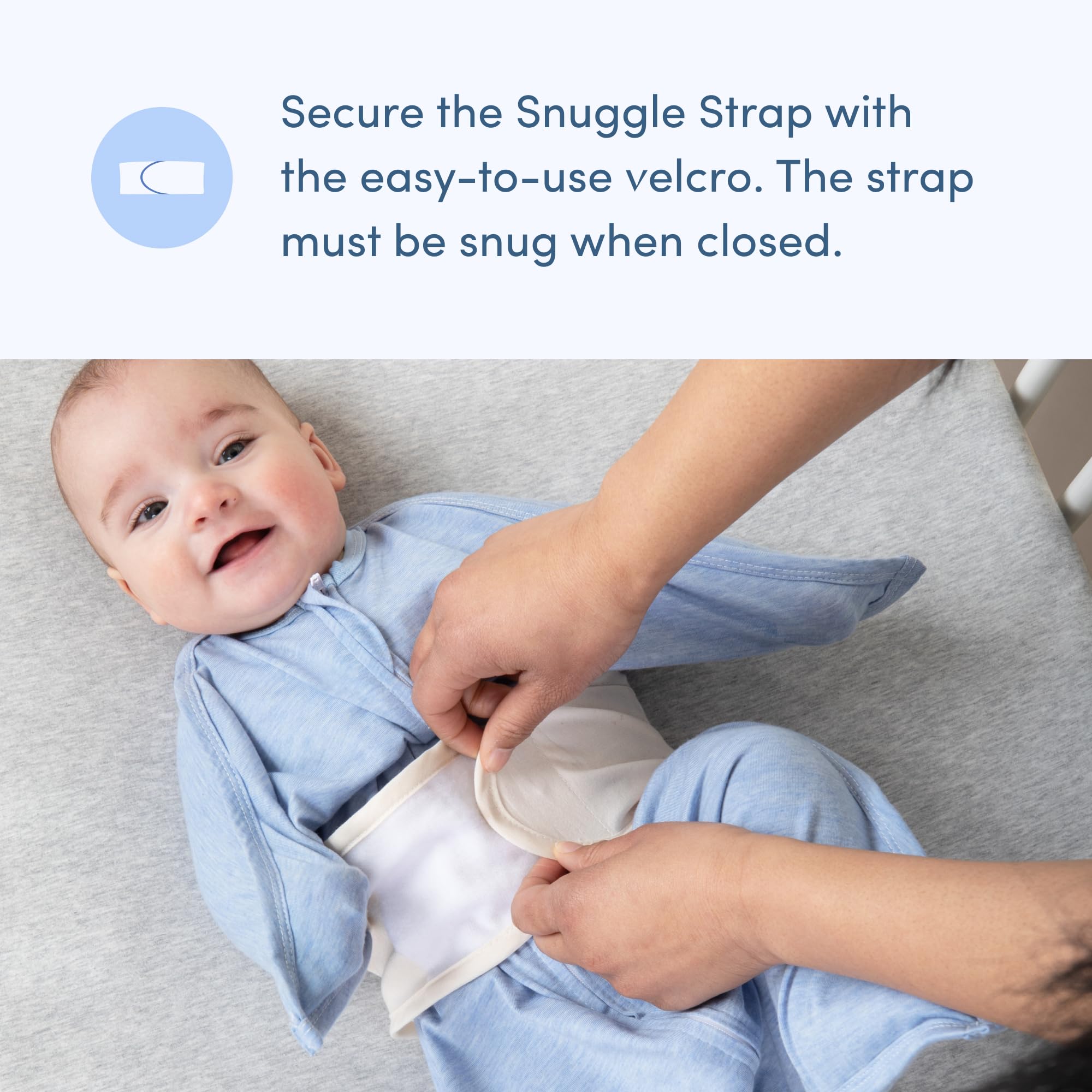 SleepingBaby Snuggle Strap uses breathable fabric for baby comfort and safety.