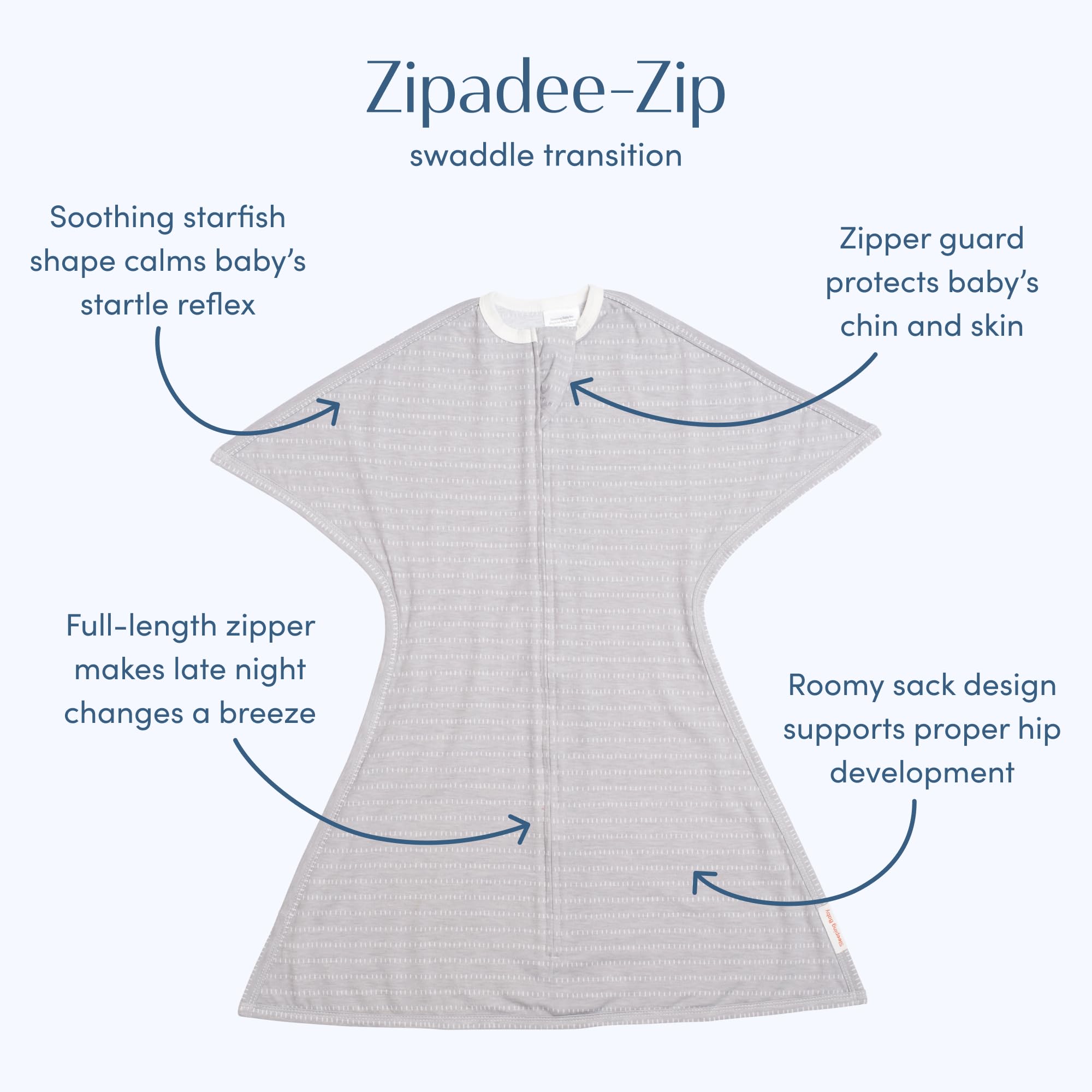 SleepingBaby starfish design close-up highlights snug cocoon feel while allowing movement