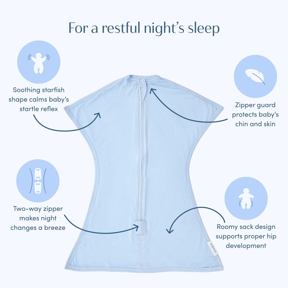 SleepingBaby Starfish design evokes womb-like snugness without restricting movement