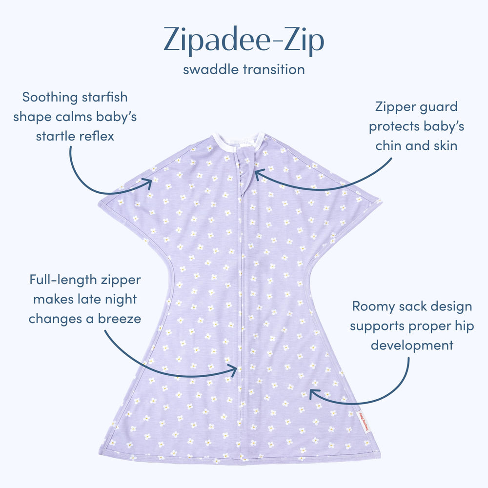 SleepingBaby Zipadee-Zip starfish design swaddle mimics womb-like comfort