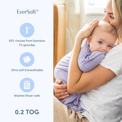 SleepingBaby two-way zipper enables quick diaper changes without full undressing