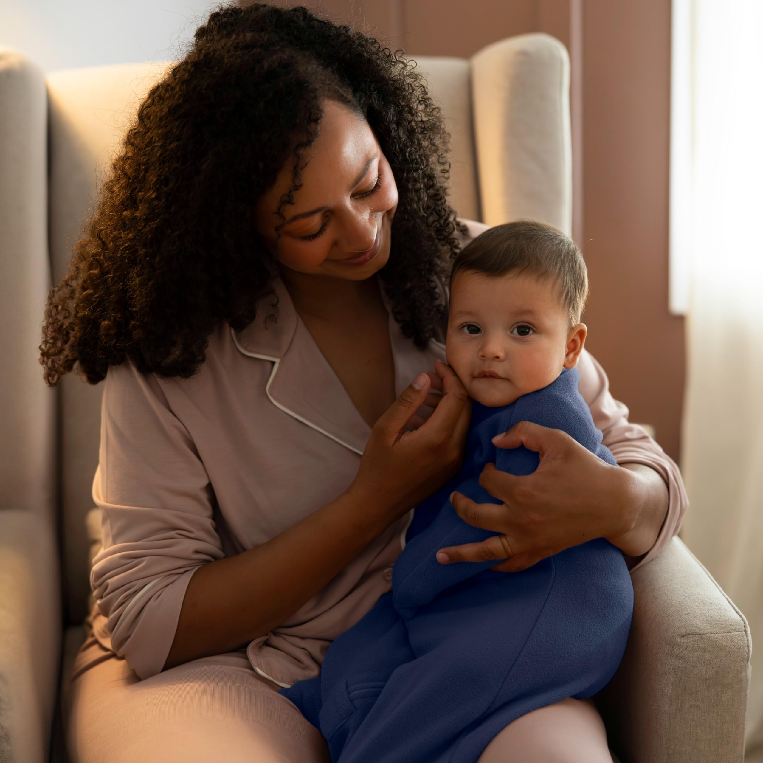 SleepingBaby Zipadee-Zip navy all-night warmth; breathable fleece.