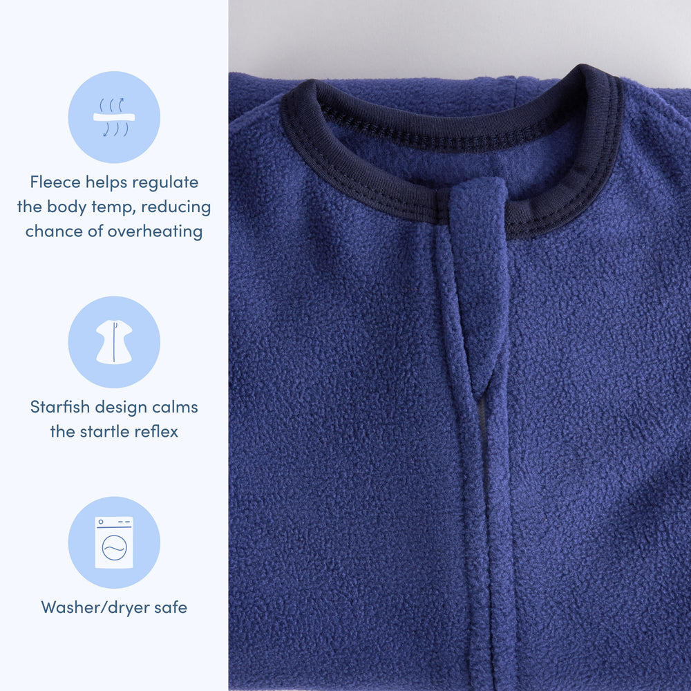 SleepingBaby Zipadee-Zip navy wearable blanket, transition-friendly for peaceful nights.