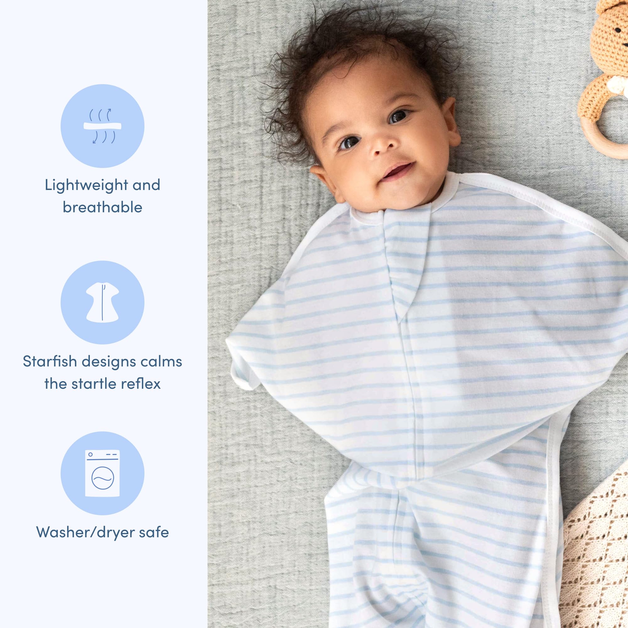 SleepingBaby Zipadee-Zip room design supports hip and leg movement while staying snug.