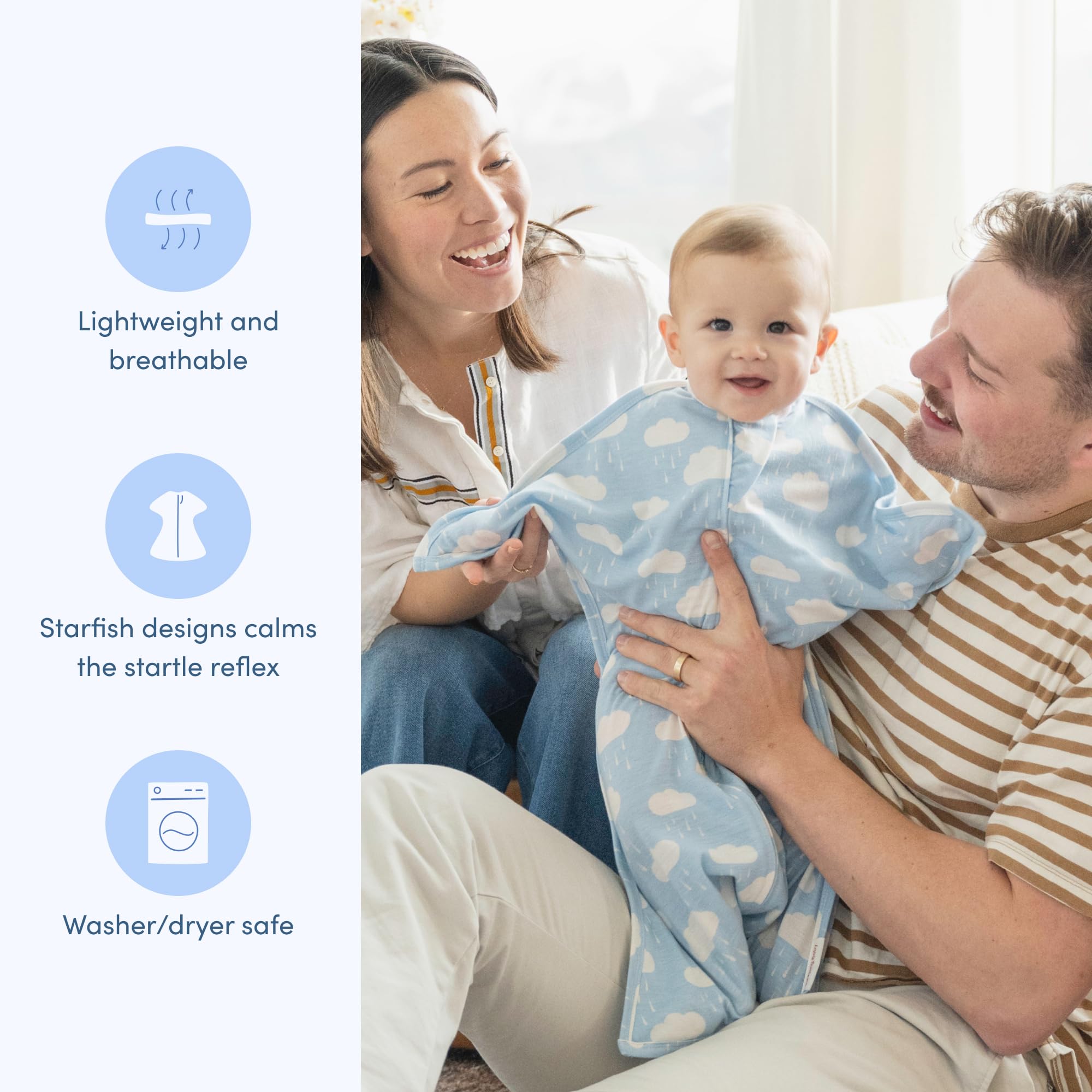 SleepingBaby Zipadee-Zip roomy hip area for natural leg movement