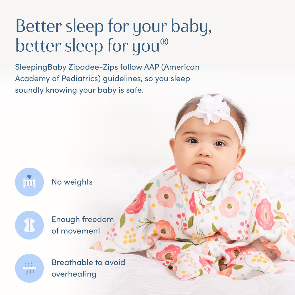 SleepingBaby Zipadee-Zip soft fabric against baby's skin.