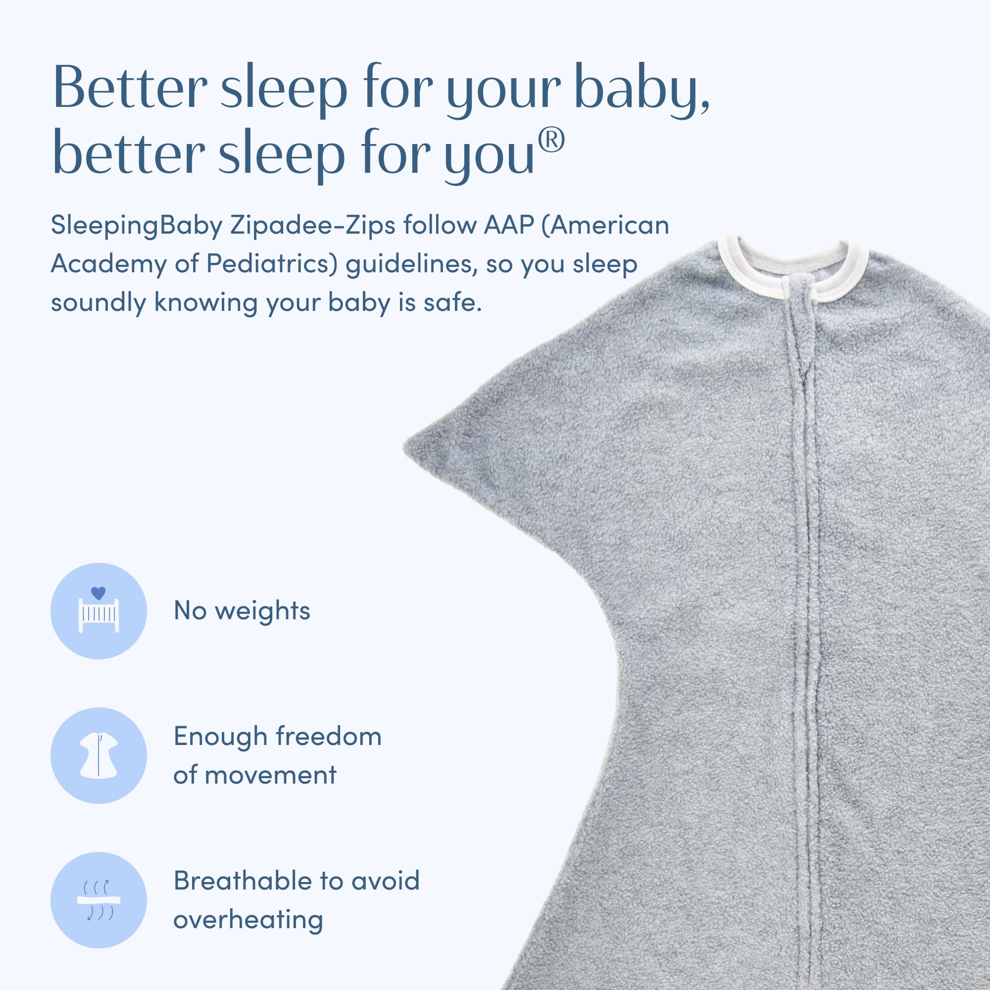 SleepingBaby Zipadee-Zip helps reduce startle reflex for calmer bedtime sessions