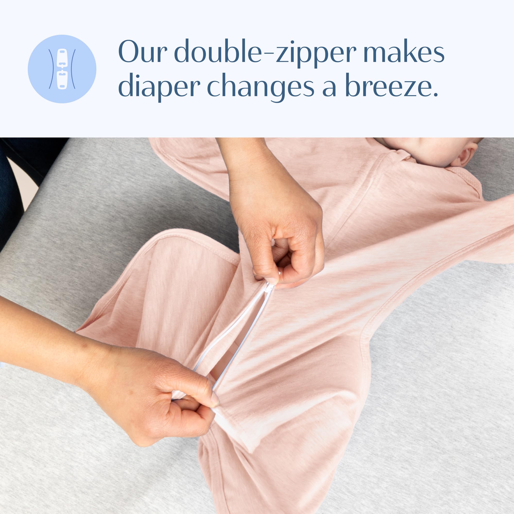SleepingBaby Zipadee-Zip swaddle helps calm startle reflex