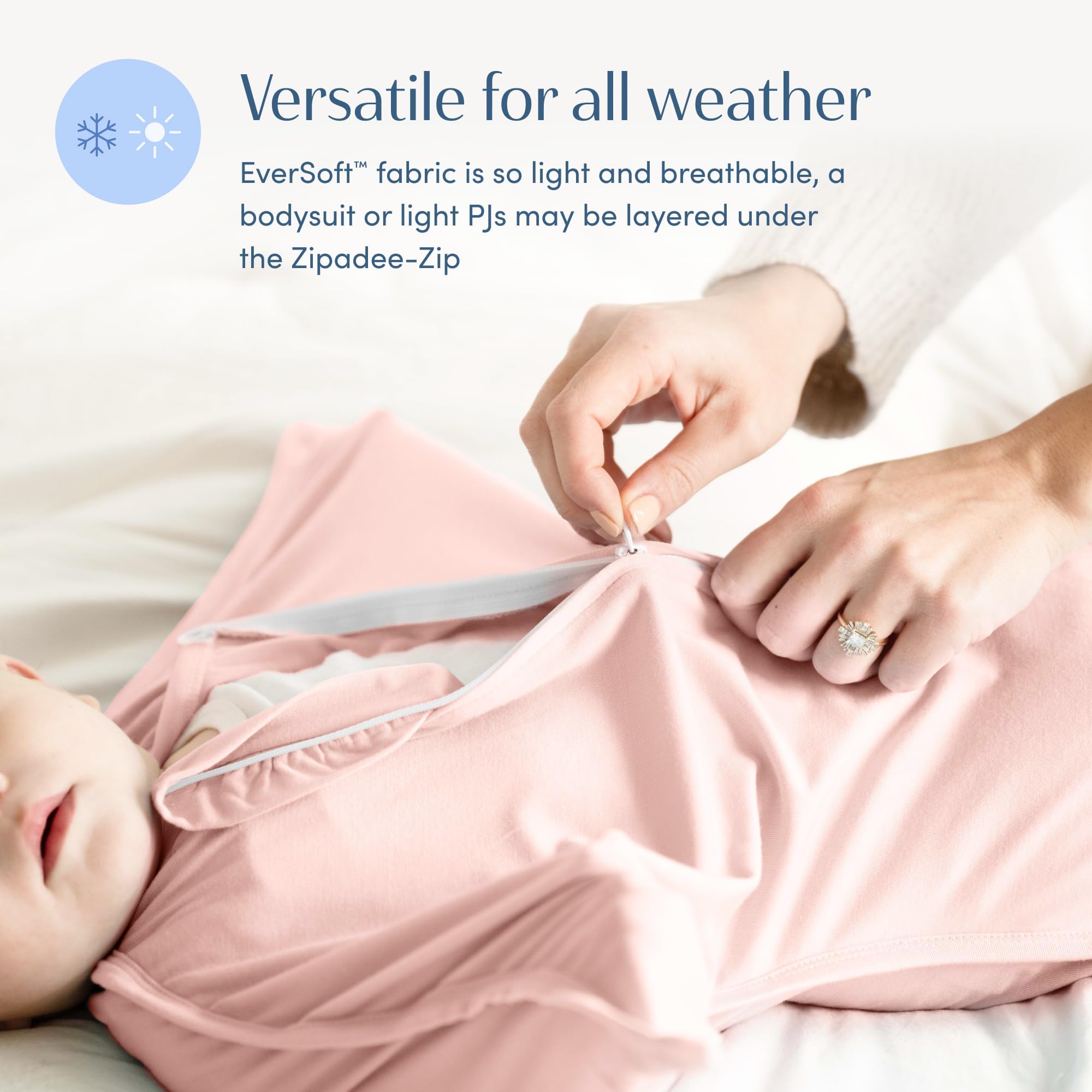 SleepingBaby zipper-guards-for-safety protect little fingers during changes