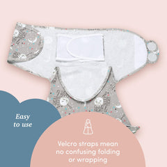 Breathable SleepingBaby Zippy Swaddle fabric keeps baby comfortable through the night.