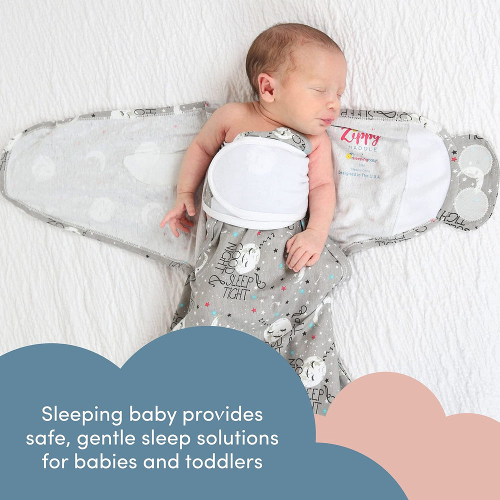 Goodnight Moon design on SleepingBaby Swaddle invites cozy nurseries.