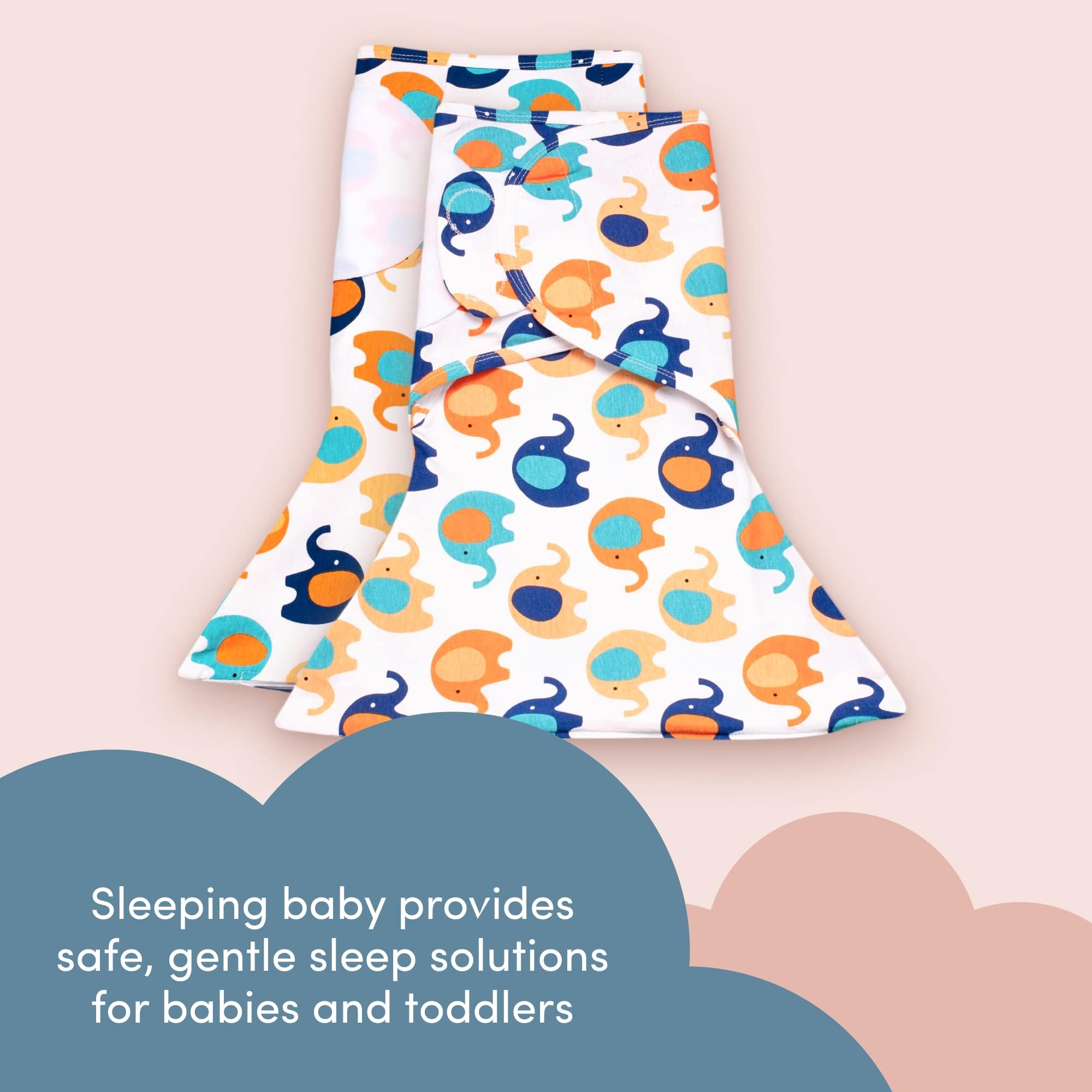 SleepingBaby Zippy Swaddle medium large size fits growing babies with room to move.
