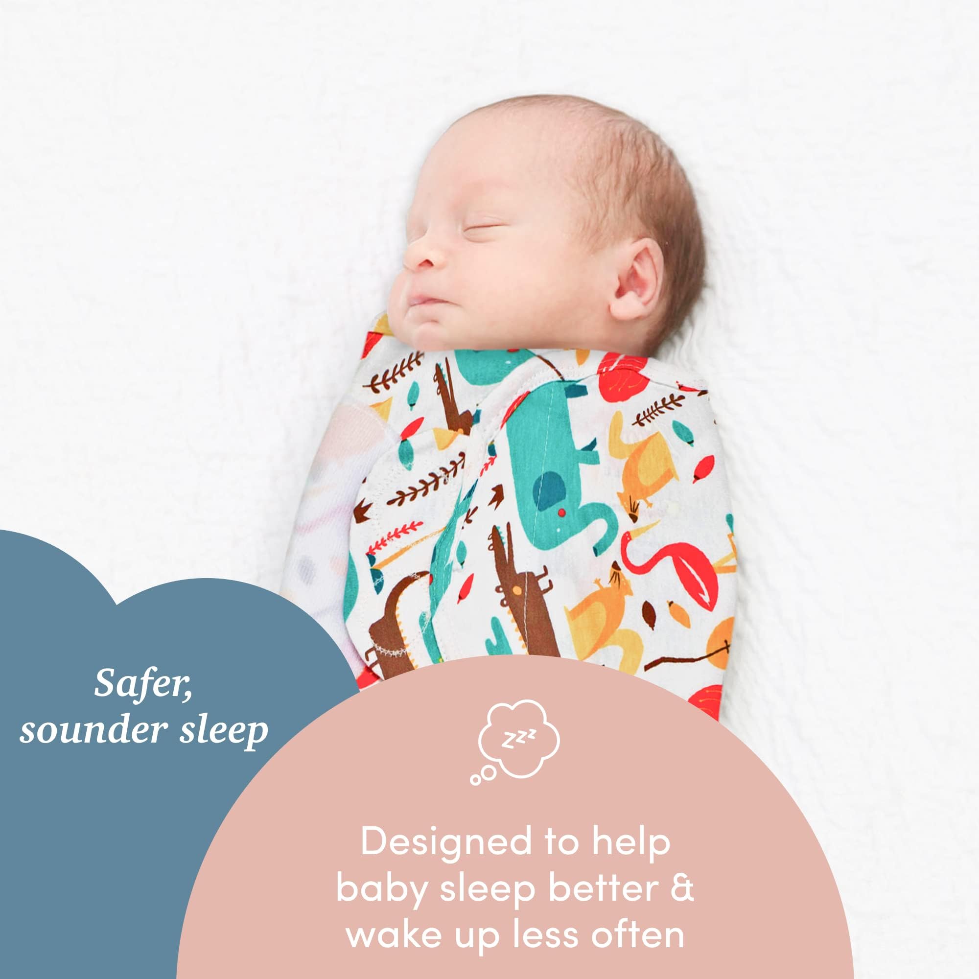 SleepingBaby Zippy Swaddle worn by baby as a cozy wearable blanket for sleep.