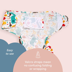 SleepingBaby Zippy Swaddle side wrap supports natural leg movement.