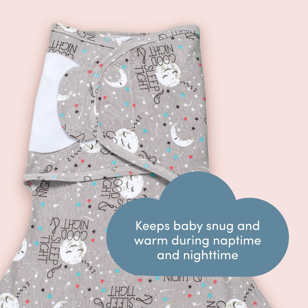Small/Medium SleepingBaby Zippy Swaddle offers a versatile, neutral option.