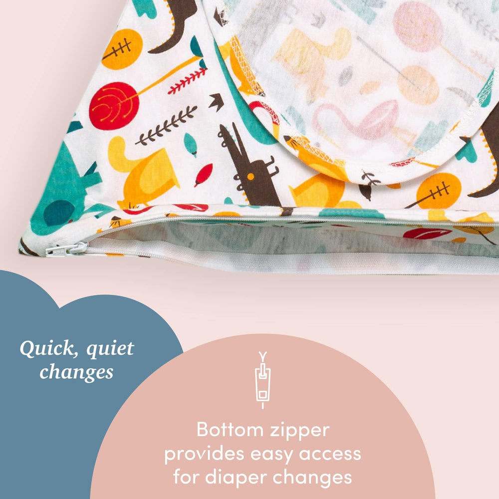 SleepingBaby Zippy Swaddle two-pack display shows convenient sleep solutions.