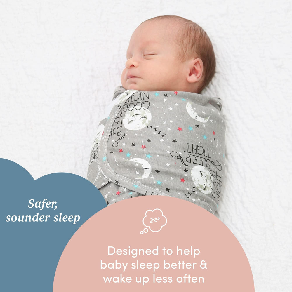SleepingBaby Zippy Swaddle worn as a cozy wearable blanket for safe sleep.