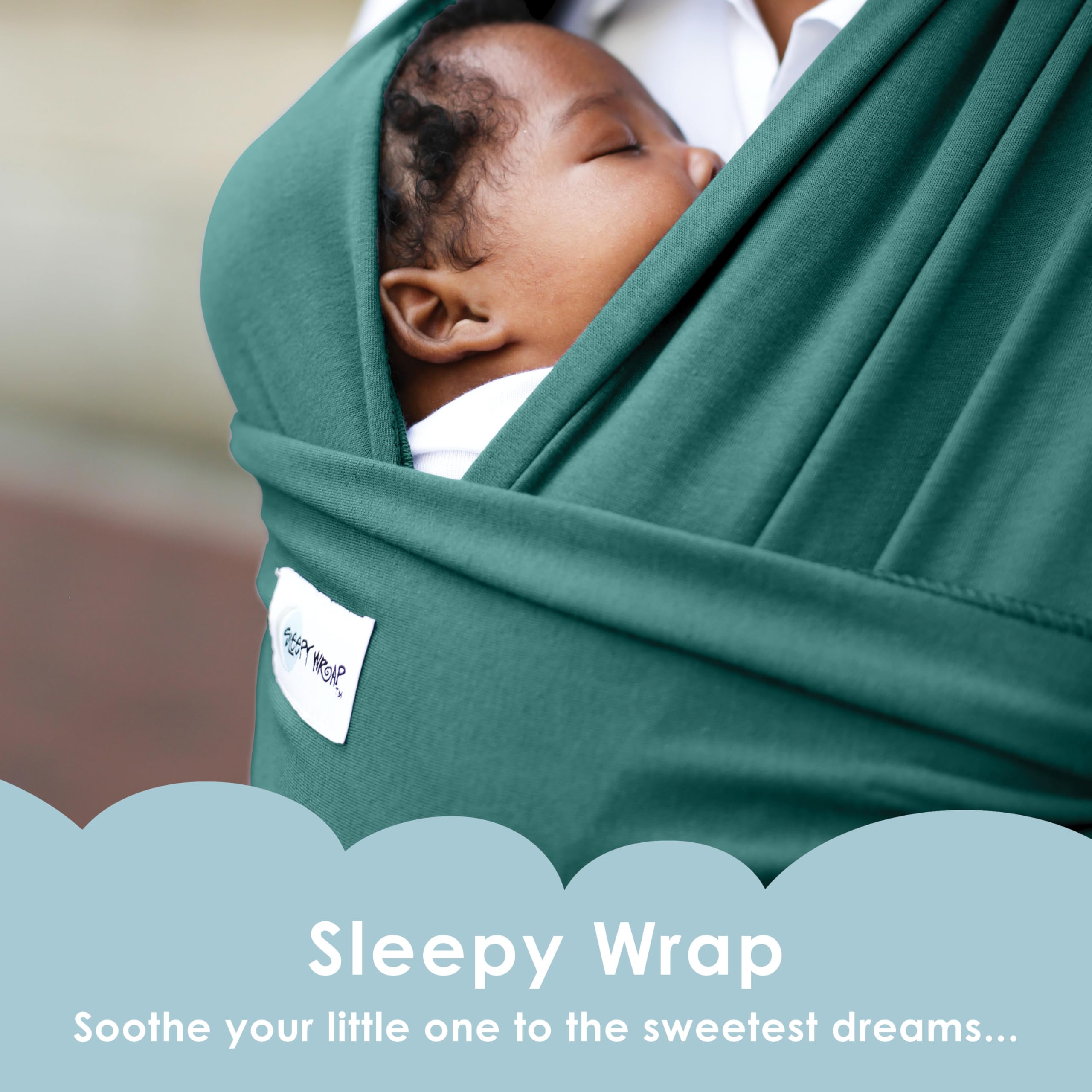 Sleepy Wrap soft-stretchy fabric adapts to parent and baby for a comfortable fit.