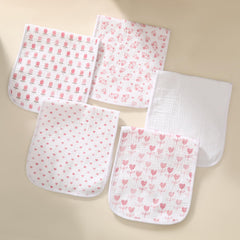 Sleepyturtle 18x8.5 inch burp cloths in a 5-pack for daily use