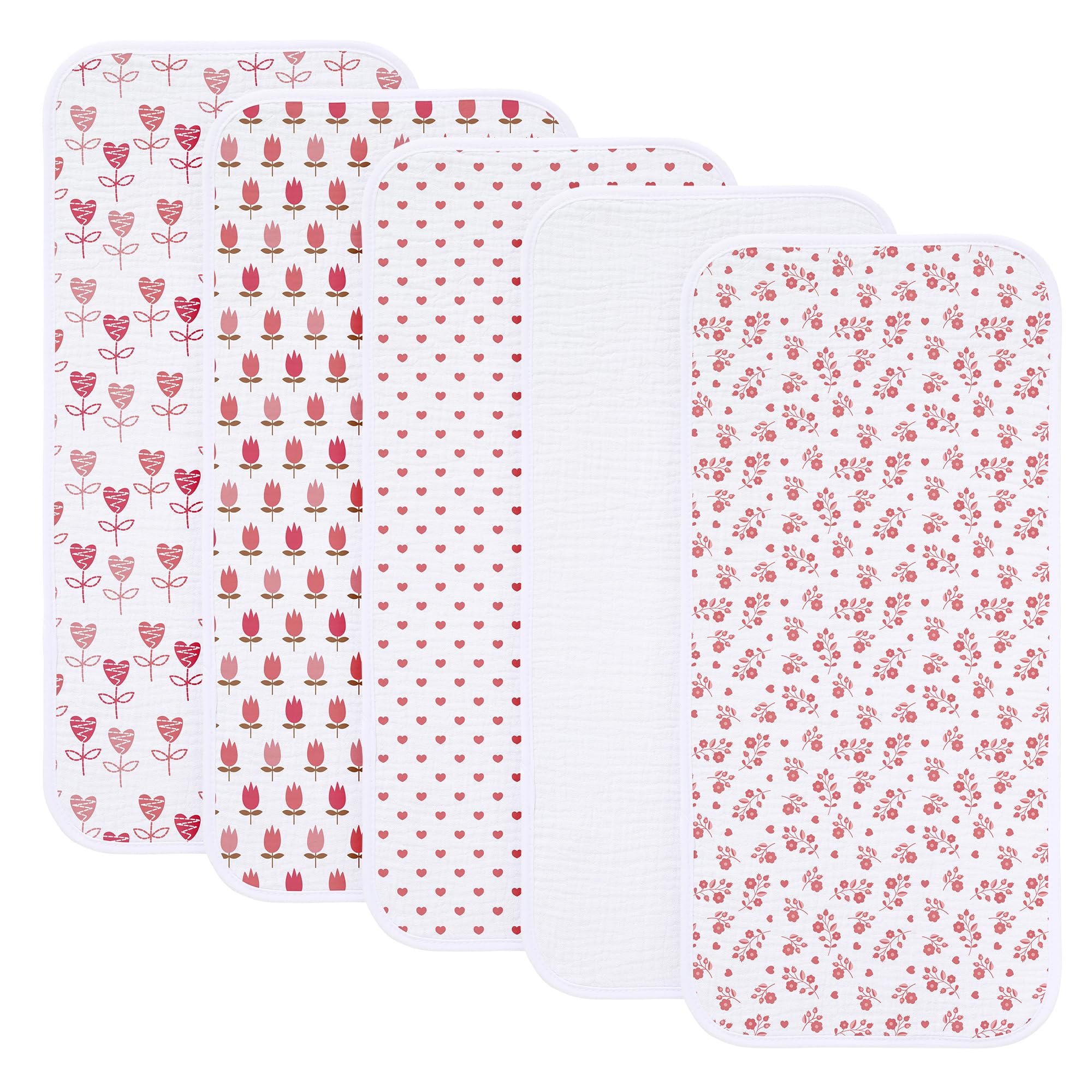 Sleepyturtle pink burp cloths with soft absorbent fabric protect clothing during feeds