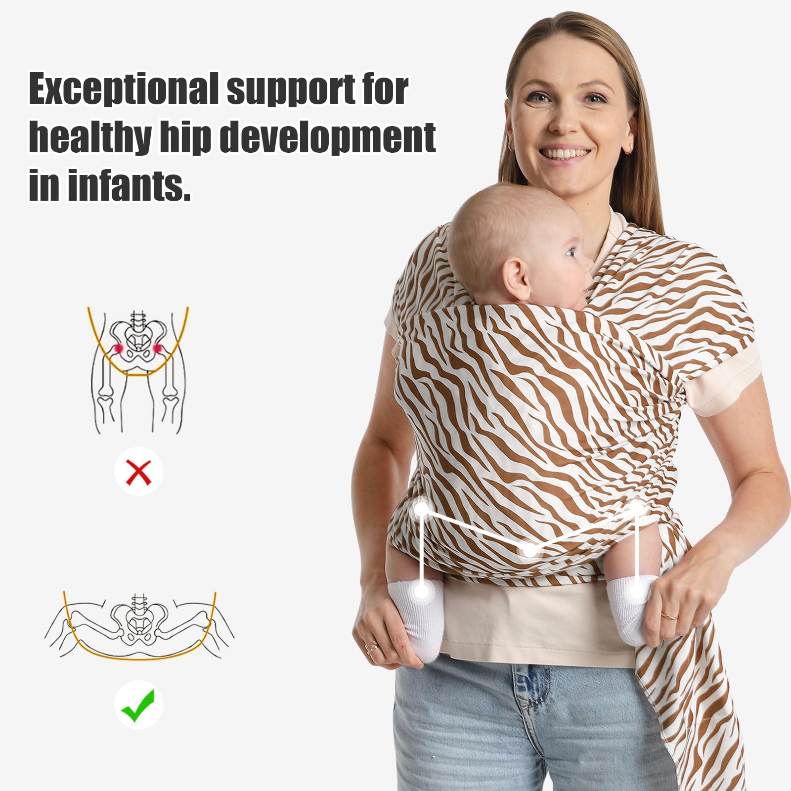S.Leovay multifunctional-wrap acts as infant carrier, pregnancy support, and nursing cover for busy families.