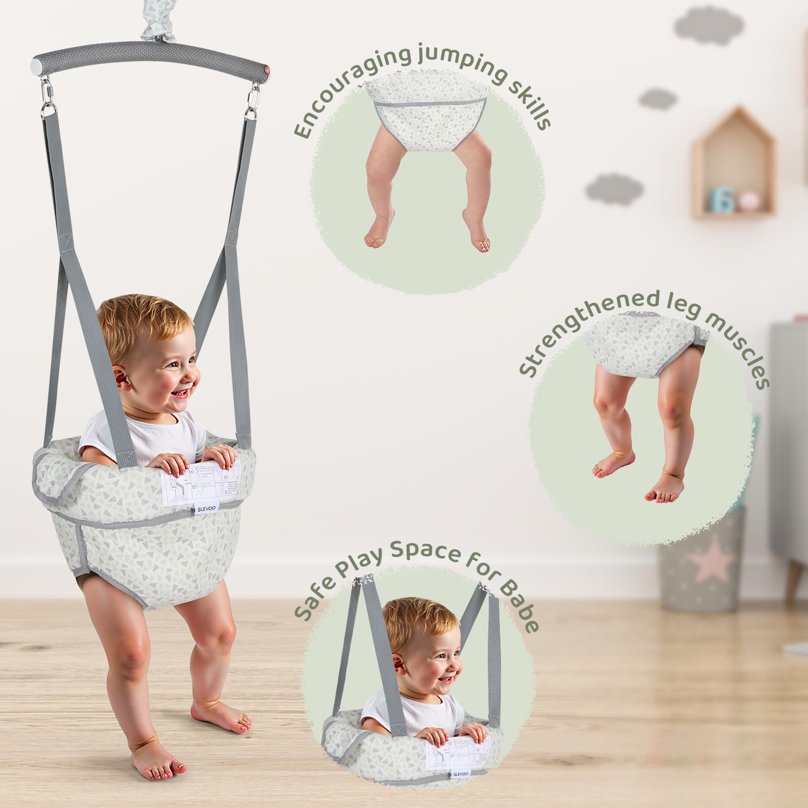 Slevoo Baby Jumper designed for ages 6–12 months for early movers.